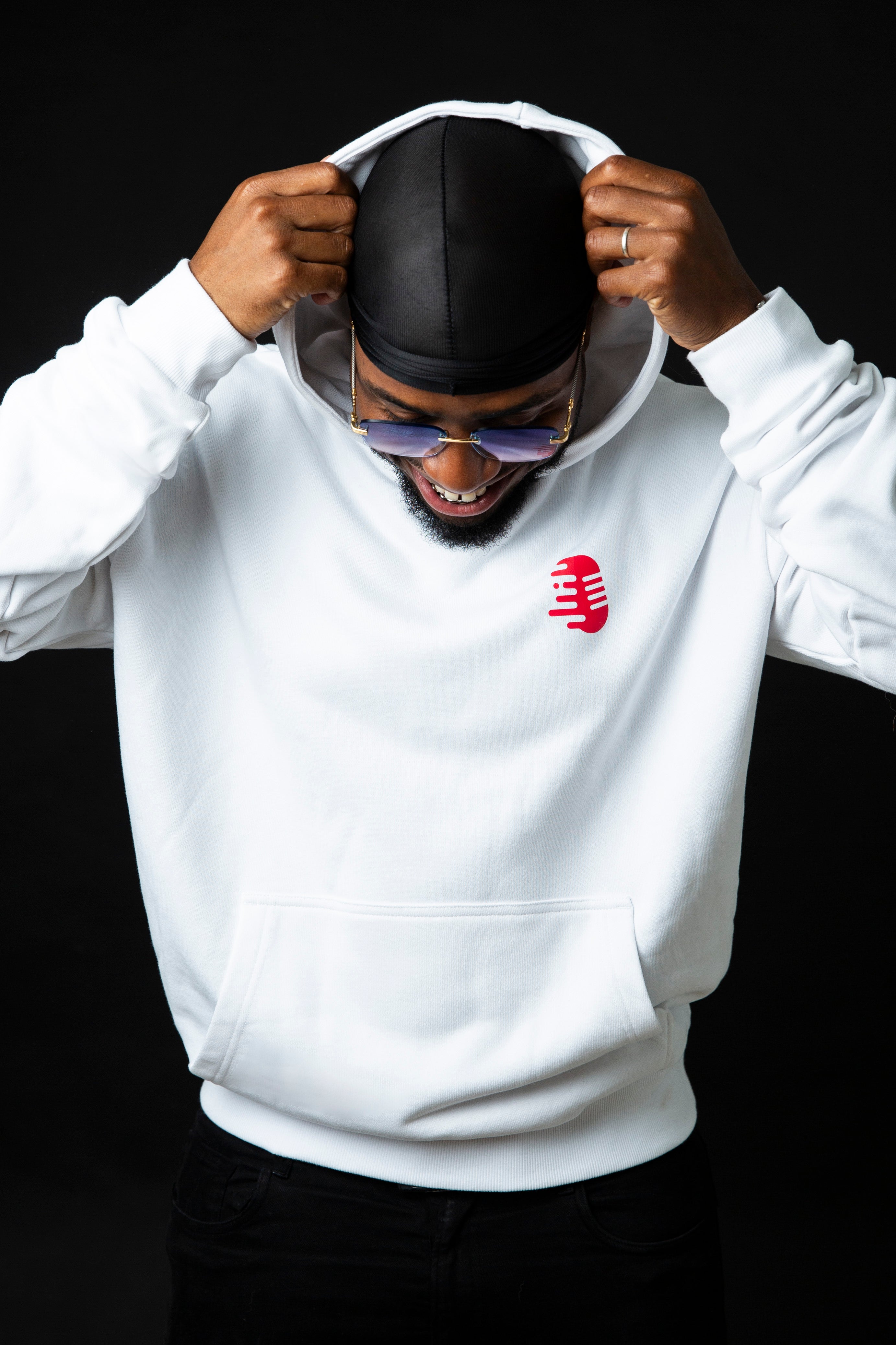 HOODIE BLANC "OUI HUSTLE"